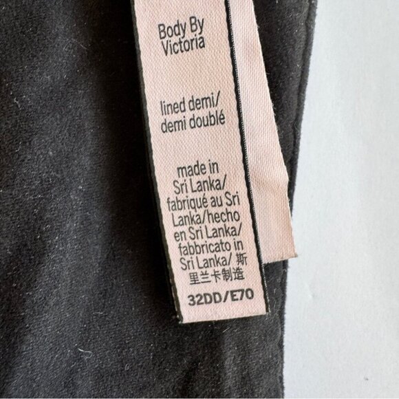 Victoria's Secret Bra Body By Victoria Lined Demi Front Closure Black Sz 32DD - Picture 4 of 11